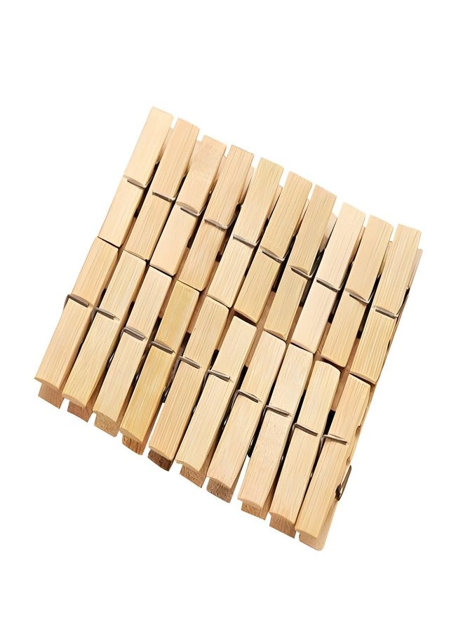 Cloudzy MDF Cloth Hanging Clip Paper Document Holder Wooden Chimti Photo Craft Hanger Party Decoration Pics Holding Pins Paper Clothes Organizer Pegs [ Pack of 20 ] - Image 2